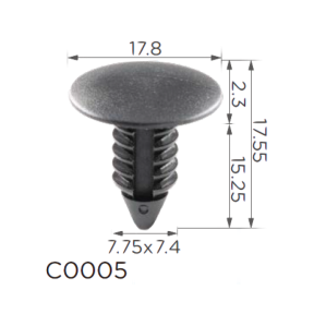 Кліпса кріплення обшивки GM, AMC, Ford, Chrysler, Citroen, Daewoo, Chevrolet, Dodge, Opel, Peugeot, Ravon, Suzuki, ZAZ (6031321, 389358, 332364, 0940907358, 07 1409 -3311, 20732399 , 10021, 10022, 10023)